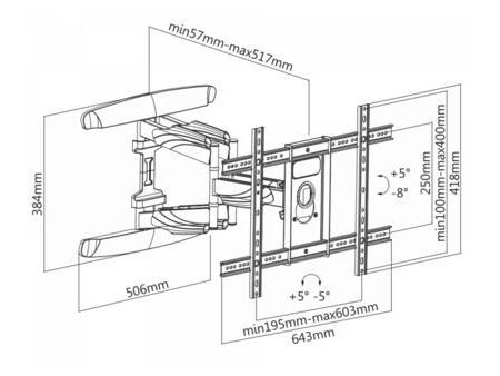 Muursteun dubbele arm 3770